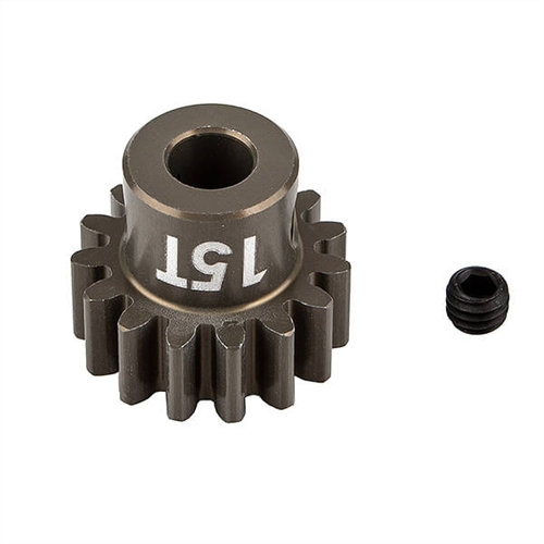 ASSOCIATED FT PINION GEAR 15T MOD 1, 5mm SHAFT - ALUMINIUM